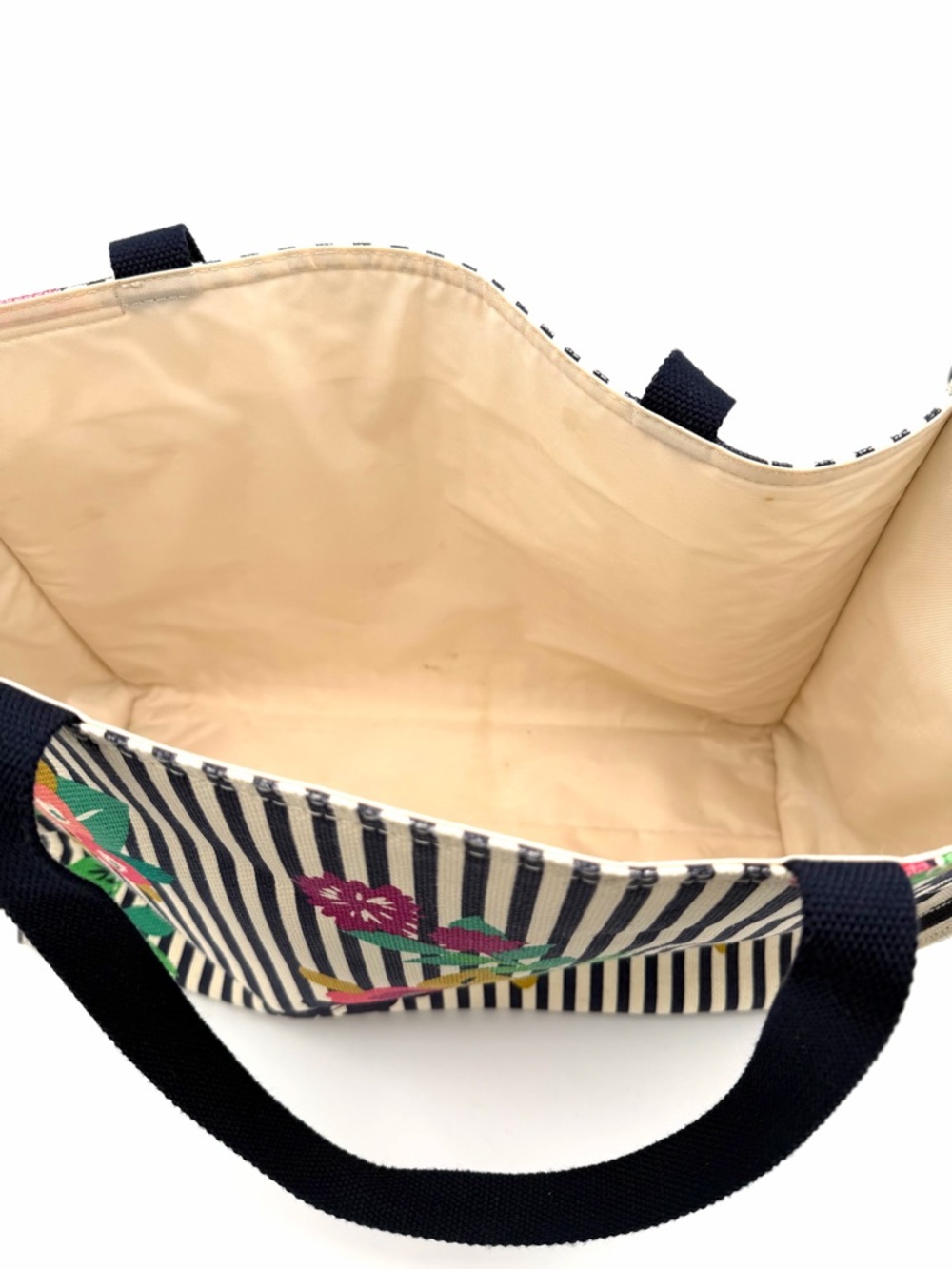 NWT New Spartina 449 28 Shelter Cove Market Tote Beach Bag Carry On Travel Navy - Picture 7 of 7